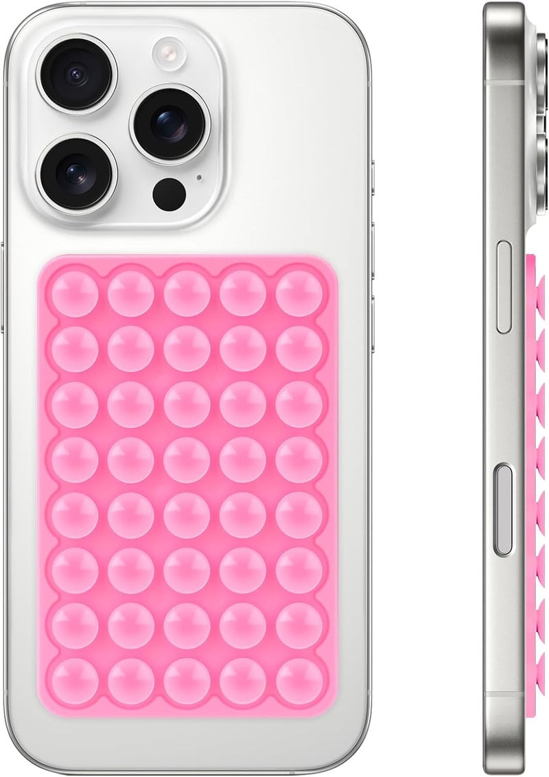 Yojaro Silicone Suction Phone Case Mount, Non Slip Suction Cup Phone Mount, Phone Accessories Holder for Selfies and Videos, Silicon Adhesive Phone Stand Sticky for Cell Phone Pink - Image 1